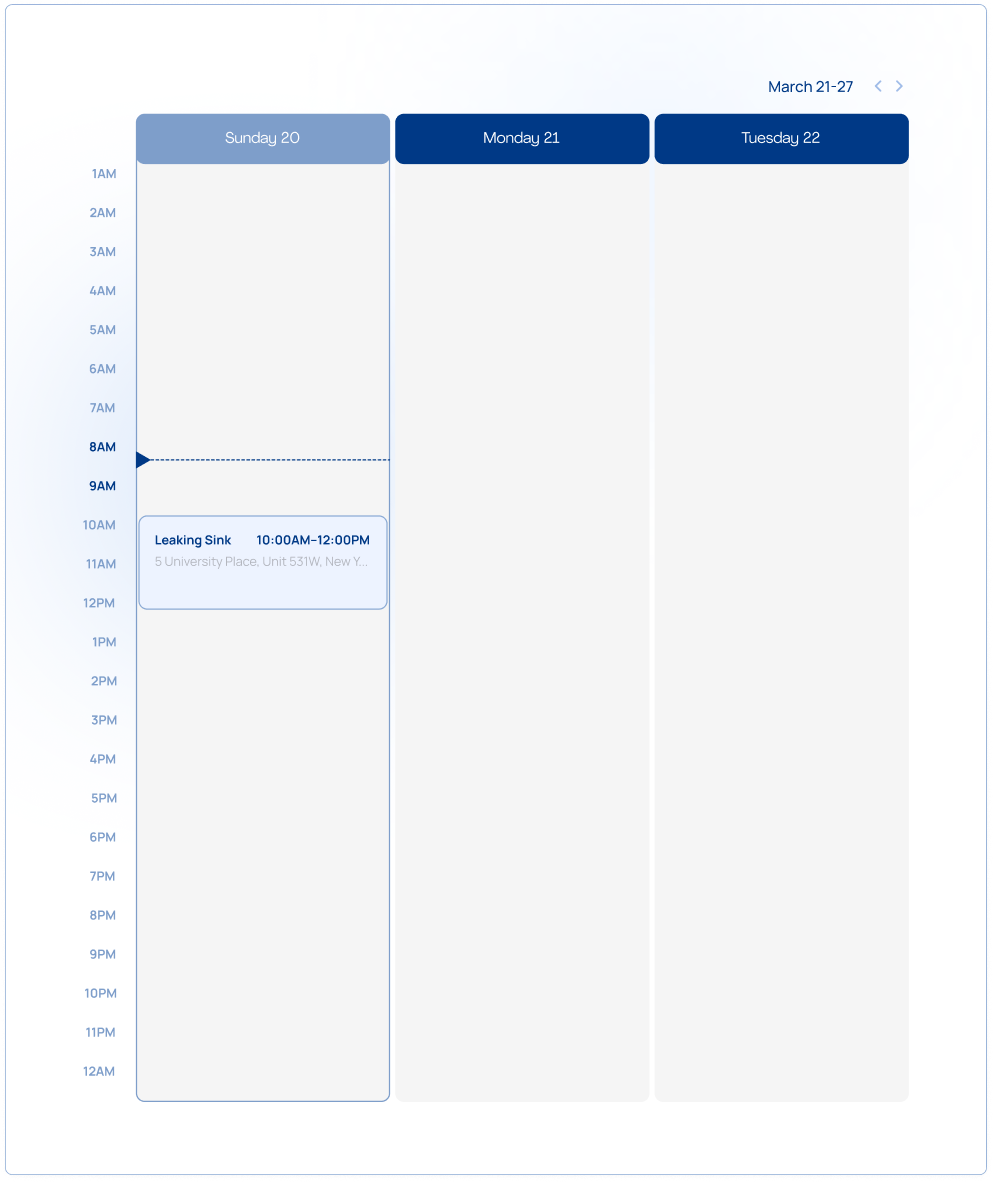 LintelAI calendar scheduling card