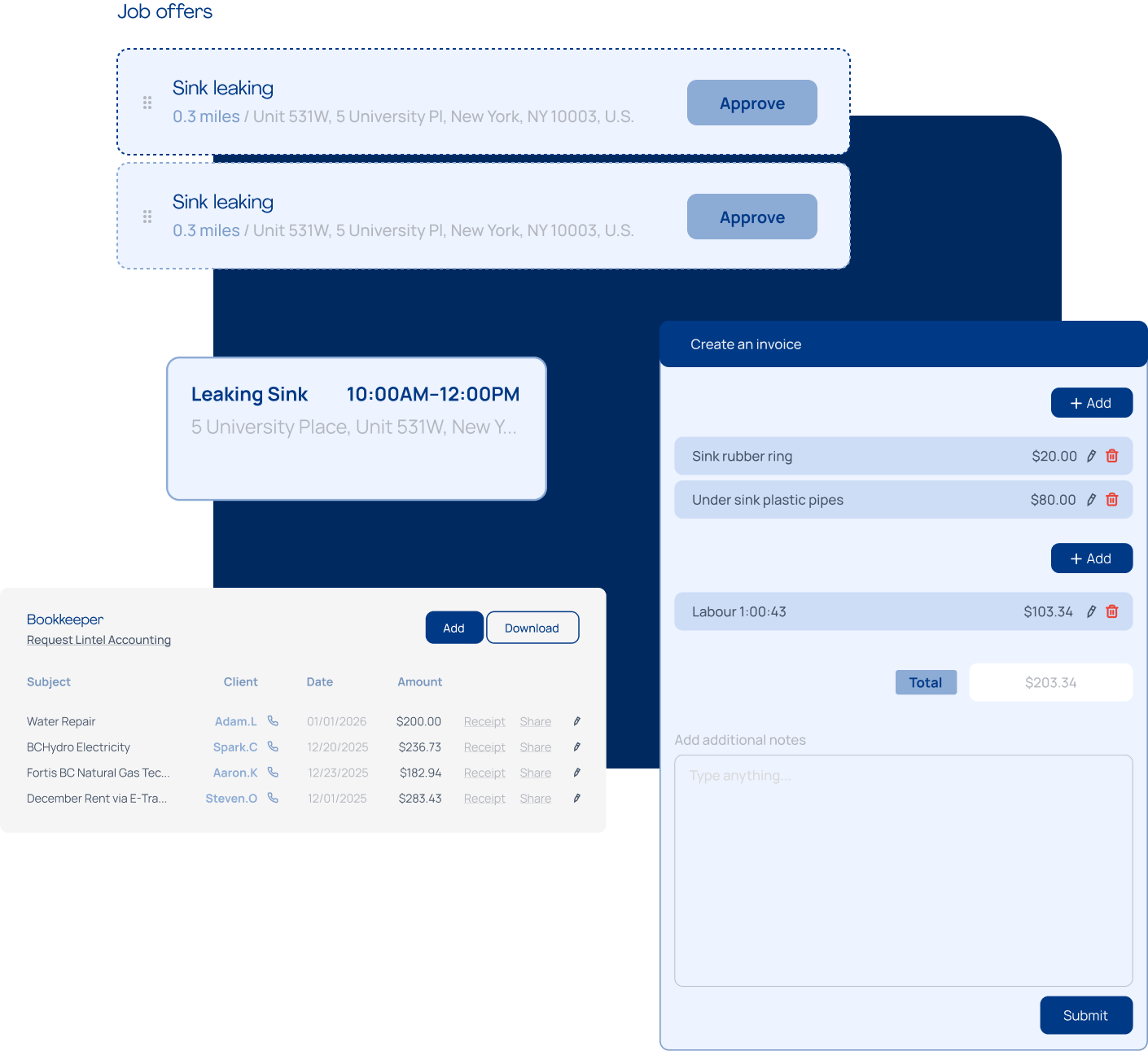 LintelAI vendor network mockups